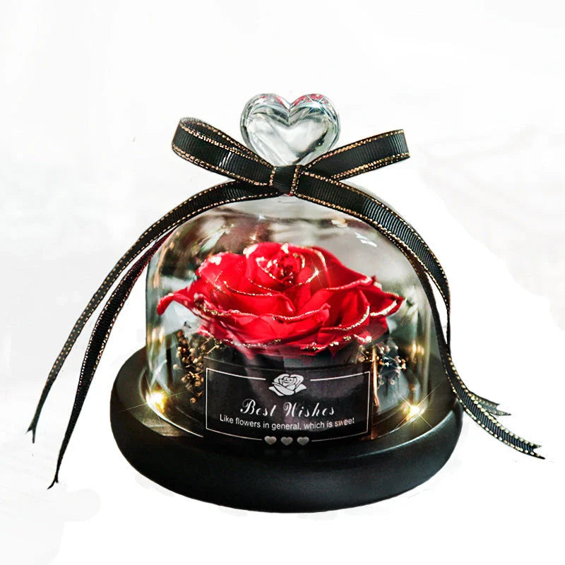 Enchanting Eternal Rose Flower Decor with Mesmerizing LED Lighting