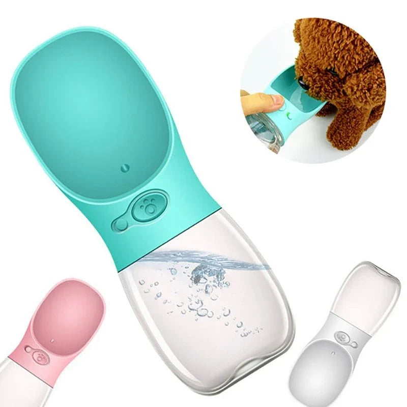 Durable, leak-proof pet water bottle with one-touch button for easy, mess-free hydration on the go