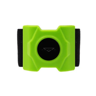 Magnetic water bottle holder in black, blue, and green colors, featuring a silicone cup that can securely attach to any metal surface.