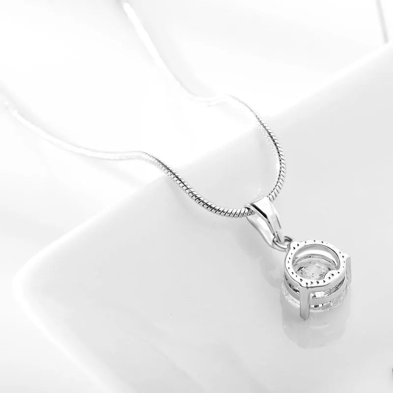 Zircon Water Drop Necklace and Earring Set with unique snake bone chain and mixed gem setting