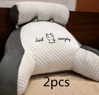 A cozy lumbar support cushion with a soft, breathable design for comfortable back and posture support