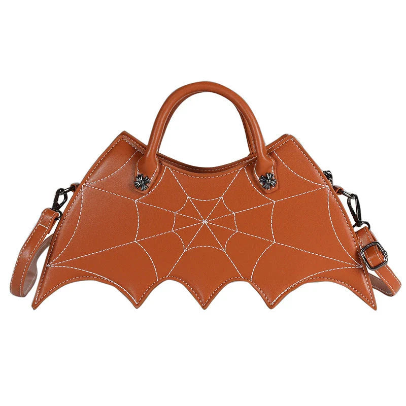 A stylish Halloween shoulder bag with a captivating spider web design, made of durable PU leather and offering ample storage space.