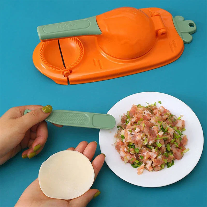 Ergonomic dumpling press tool made of food-grade plastic for easy and convenient homemade dumplings