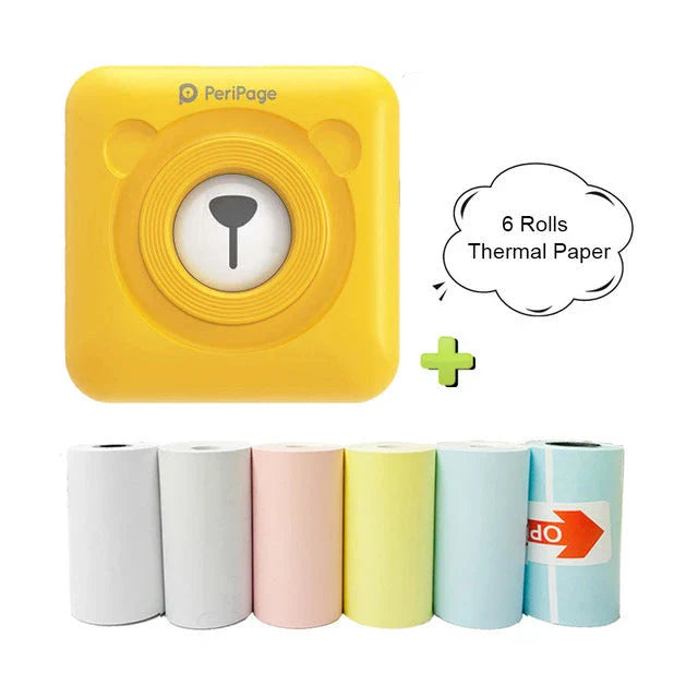 Compact Bluetooth thermal printer for instant photo printing, with wireless connectivity and customizable templates