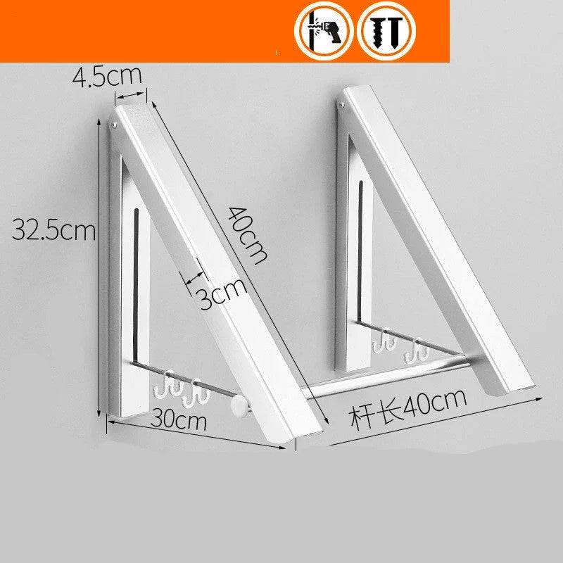 Foldable Aluminum Alloy Wall Hanger with Sturdy Triangle-Shaped Design and Rust-Resistant Finish