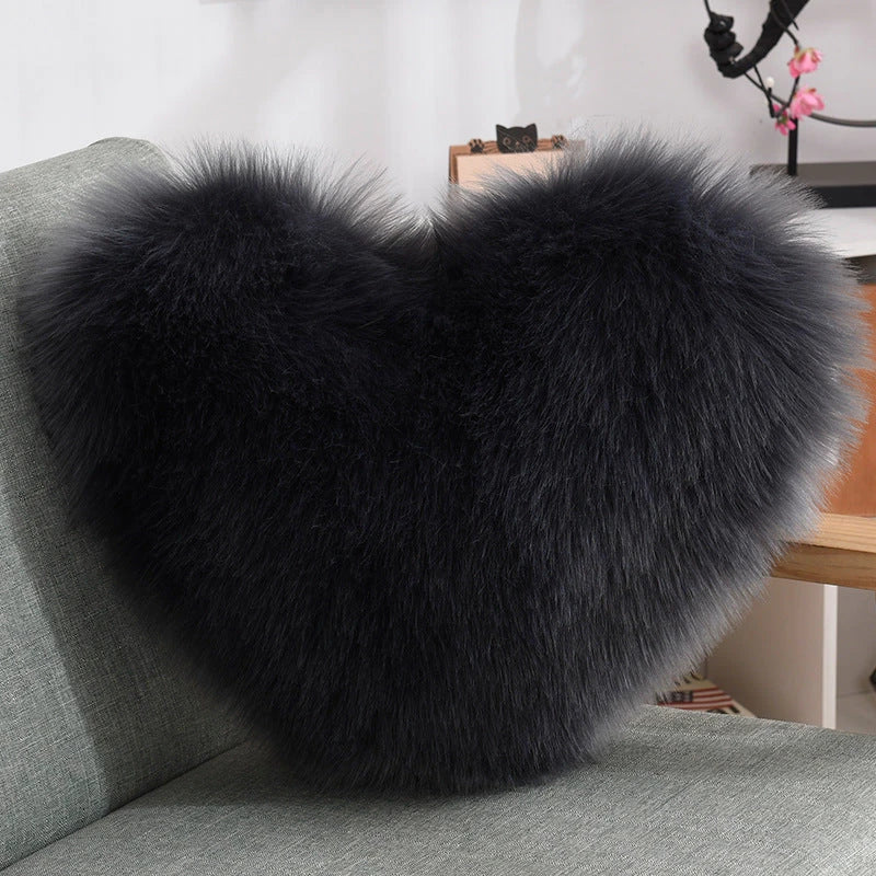 Soft, plush heart-shaped decorative throw pillow covers in various colors for living room and bedroom decor