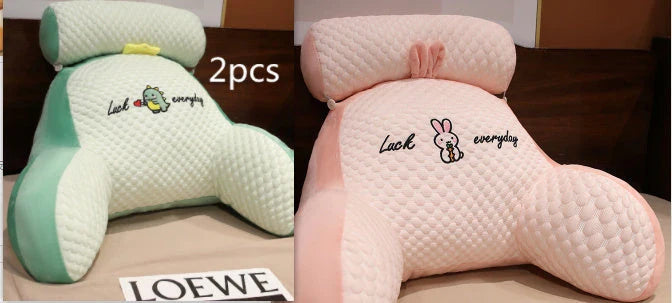 A cozy lumbar support cushion with a soft, breathable design for comfortable back and posture support