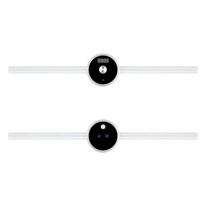 Multifunctional LED cabinet light with clock, motion sensor, and versatile features for home and office organization