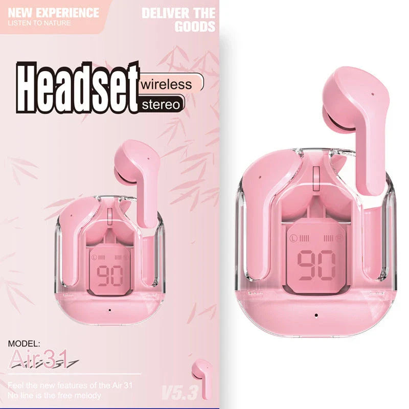 Wireless Bluetooth Earbuds with Digital Display, Noise Reduction, and Long Battery Life