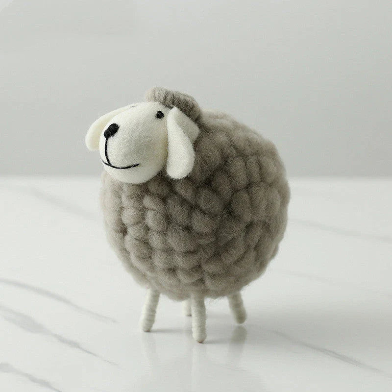 Plush sheep figurines in various colors and sizes, perfect for home decoration and gifting
