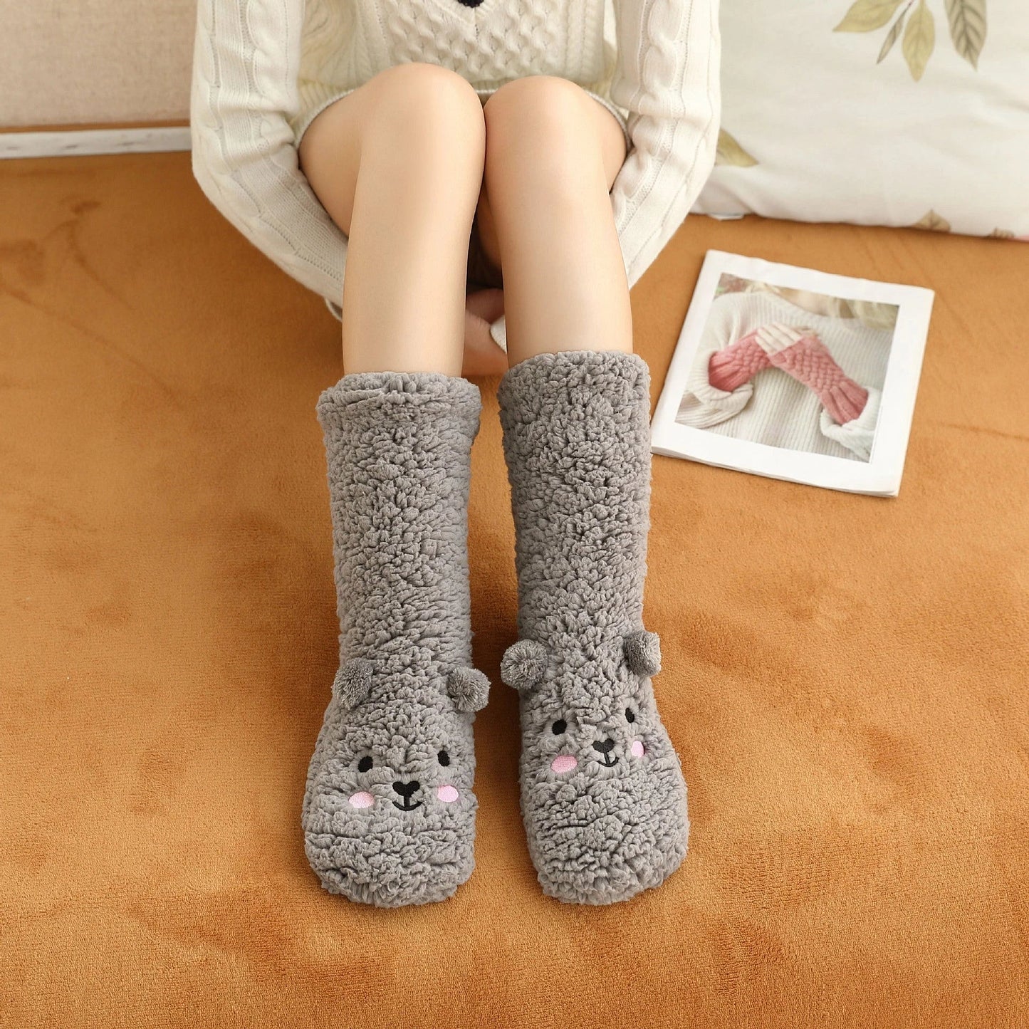 Cozy and comfortable fleece-lined socks in various colors, perfect for winter wear