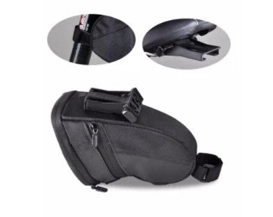 Durable mountain bike tail bag with cushion for comfortable and secure cycling adventures