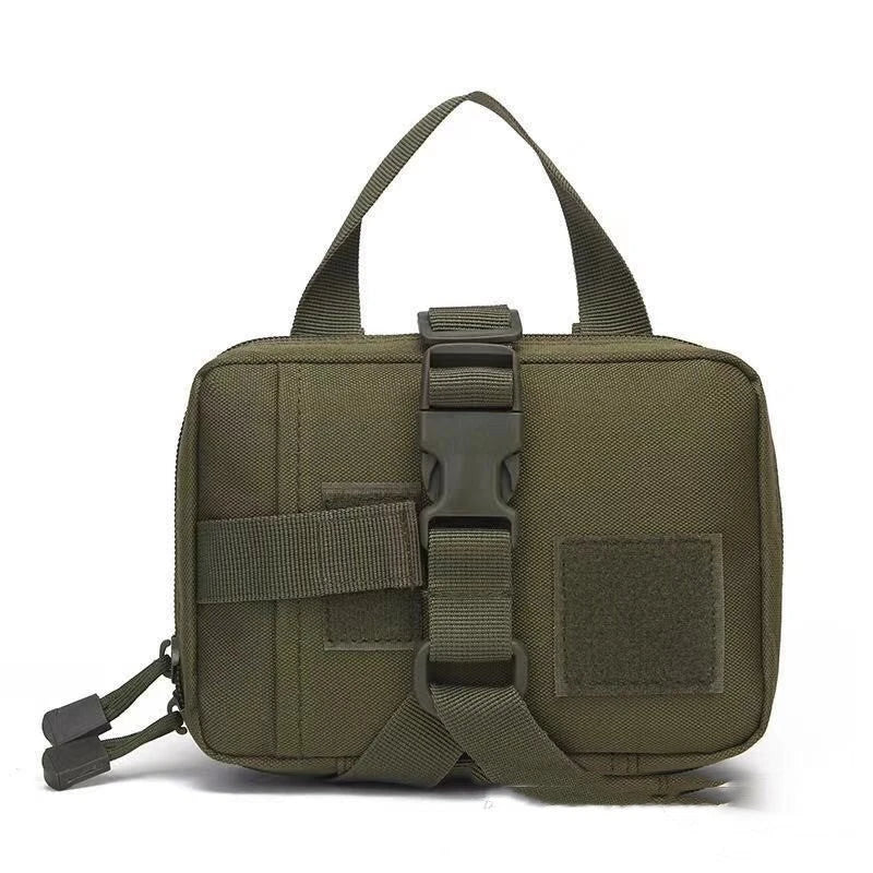 Premium tactical dog harness with reinforced metal buckles, customizable morale patches, and a top handle for control and lifting.