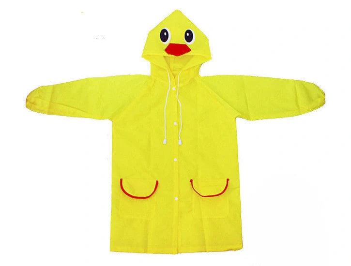 Children's rain coat made of Oxford cloth in various vibrant colours and whimsical patterns, perfect for keeping little ones dry and stylish in British weather
