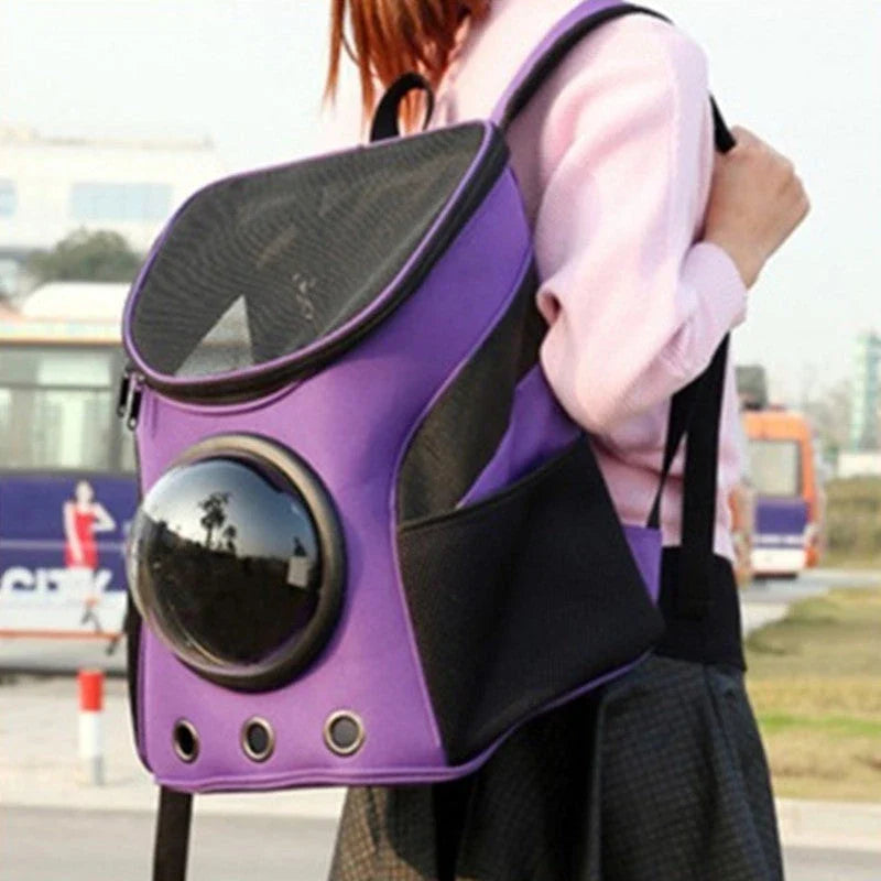 Astronaut Pet Carrier Backpack with Spacious Interior, Breathable Mesh Panels, and Adjustable Straps for Secure Pet Transport