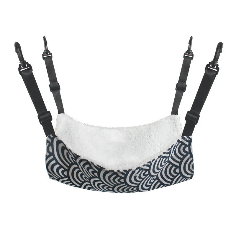 Cosy and adjustable hanging cat nest in a variety of patterns and sizes