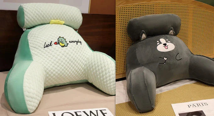 A cozy lumbar support cushion with a soft, breathable design for comfortable back and posture support