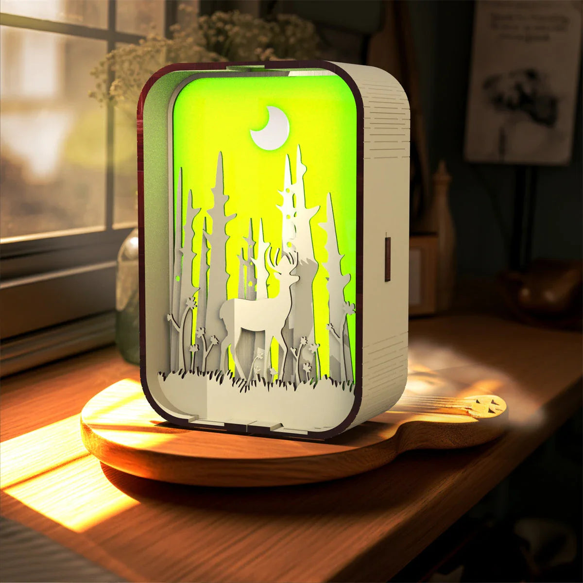 Elegant Minimalist Wooden Night Light with Soft LED Illumination and Compact, Versatile Design