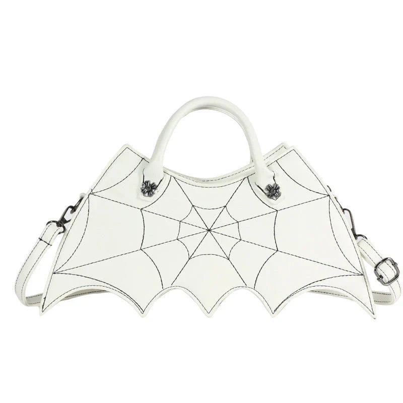 A stylish Halloween shoulder bag with a captivating spider web design, made of durable PU leather and offering ample storage space.