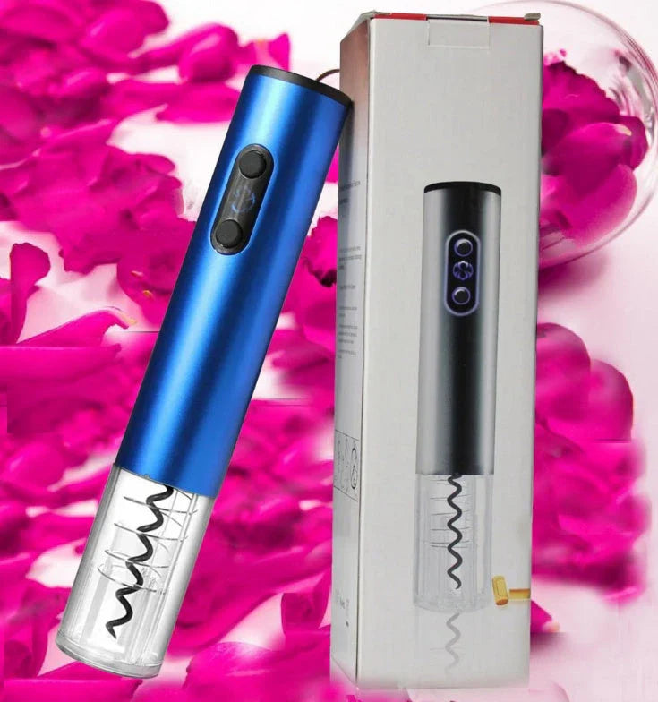 Automatic electric wine opener with foil cutter for quick and easy bottle opening