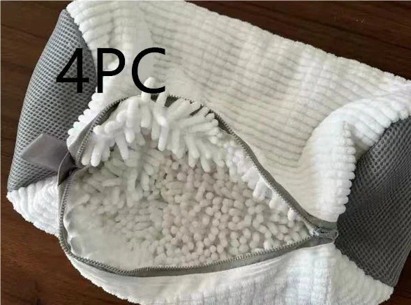Durable shoe washing bag made of high-quality chenille fabric for effortless machine cleaning of sneakers, tennis shoes, and other washable footwear