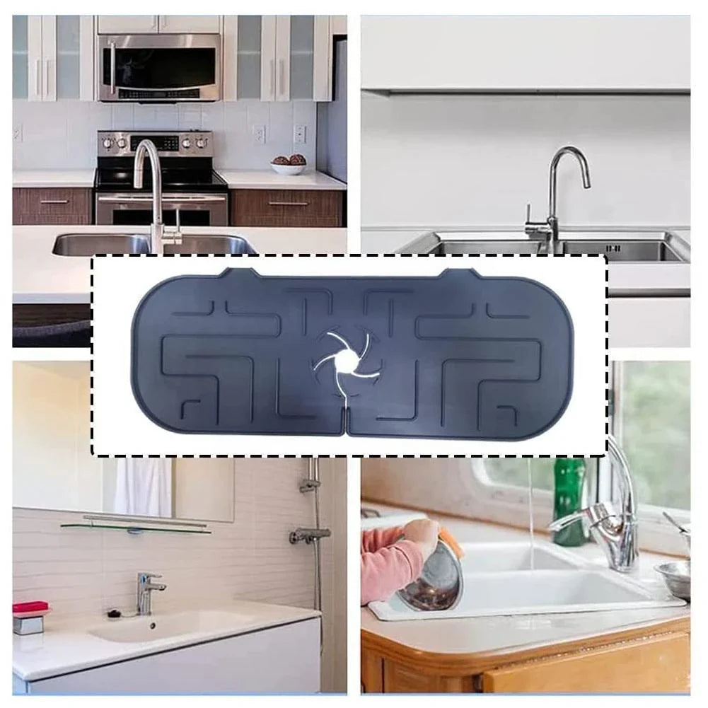 Premium silicone faucet splash guard for clean, dry kitchen and bathroom countertops