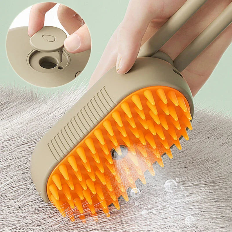 Premium 3-in-1 Pet Grooming Brush with Gentle Steam Spray, Massaging Comb, and Hair Removal Function for Cats and Dogs