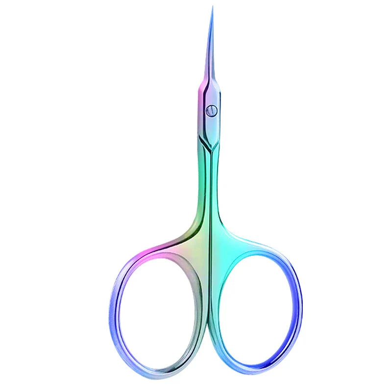 Professional stainless steel cuticle scissors with curved blades for precise trimming and grooming