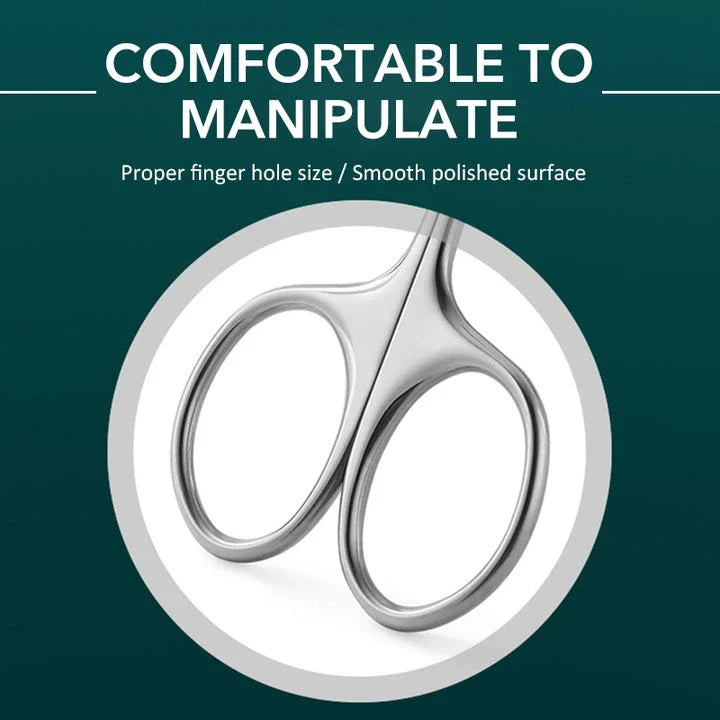 Professional stainless steel cuticle scissors with curved blades for precise trimming and grooming