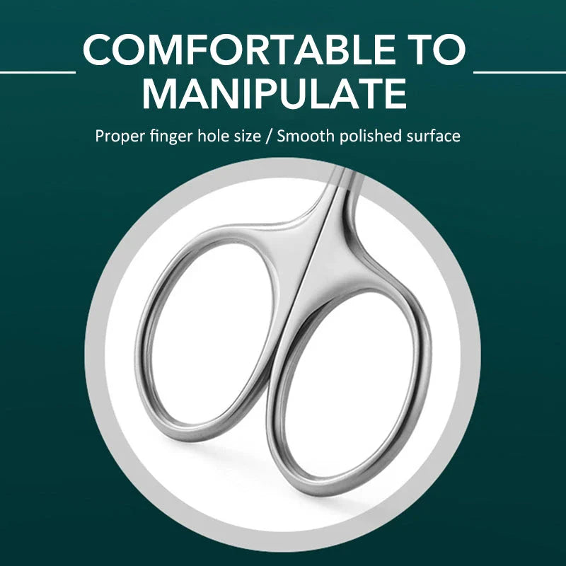 Professional stainless steel cuticle scissors with curved blades for precise trimming and grooming