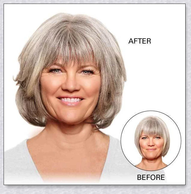 Magic Hair Topper Clip - Discreet Synthetic Hairpiece for Thinning or Graying Hair