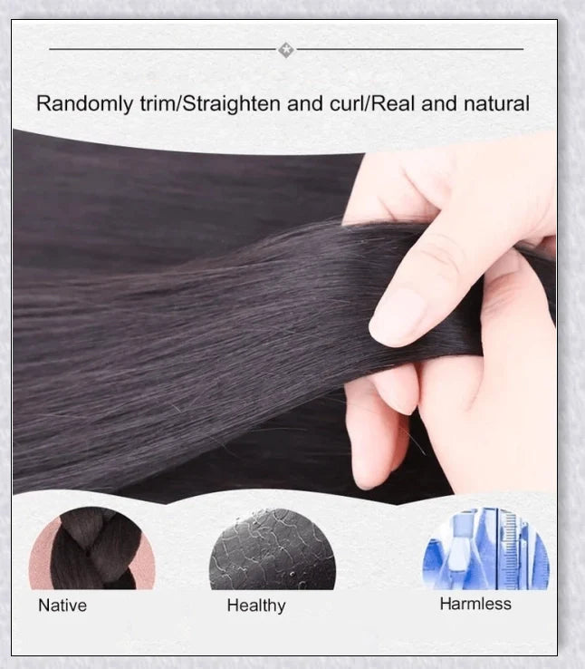 Magic Hair Topper Clip - Discreet Synthetic Hairpiece for Thinning or Graying Hair