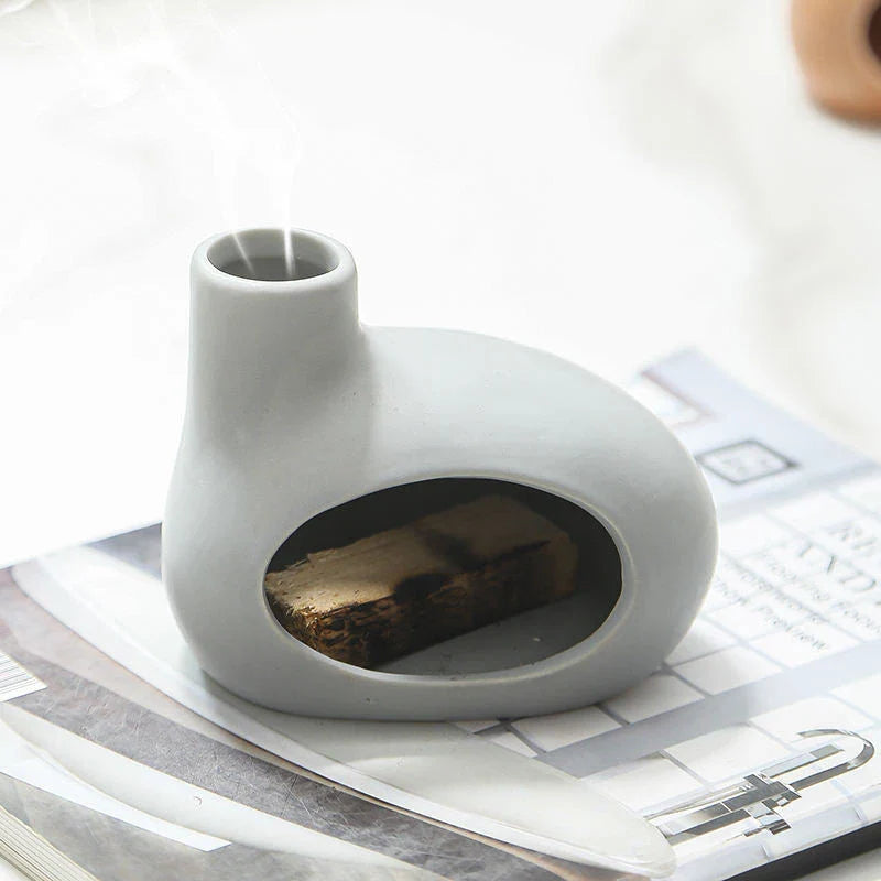 Homeenjoy_UK Palo Santo Holder Ceramic Tabletop Fireplace Incense Burner