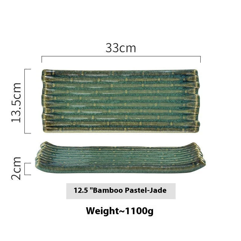 A rectangular ceramic plate with a beautiful kiln-baked blue finish, perfect for serving pizzas, cheese boards, and more.