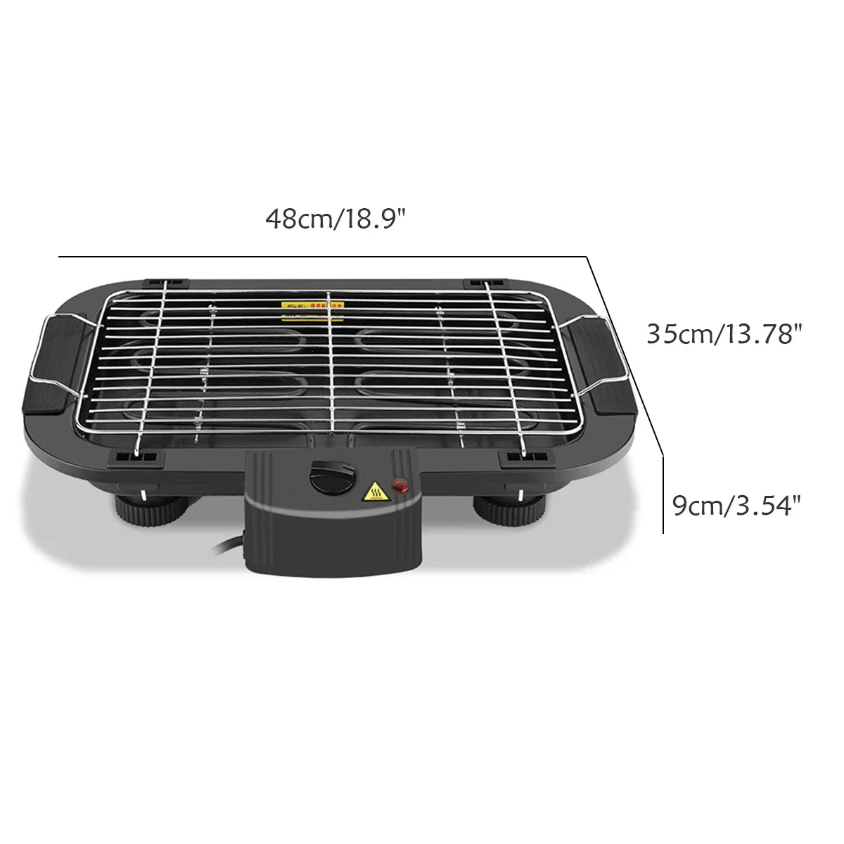 European Standard Spot Household Smokeless Electric Barbecue Grill with sleek black design and adjustable temperature control