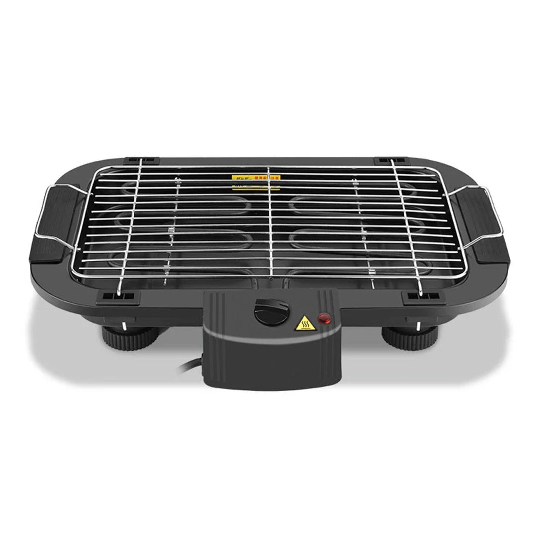 European Standard Spot Household Smokeless Electric Barbecue Grill with sleek black design and adjustable temperature control
