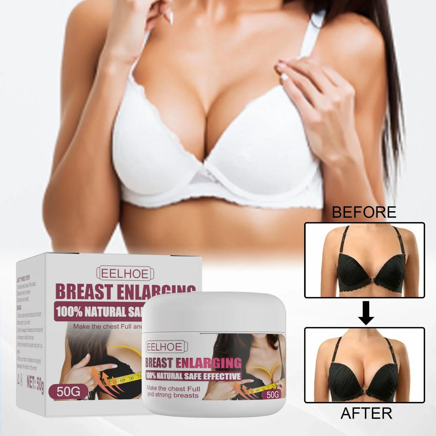 A luxurious breast beauty cream that lifts, tightens, and plumps the bust, formulated with premium natural ingredients.