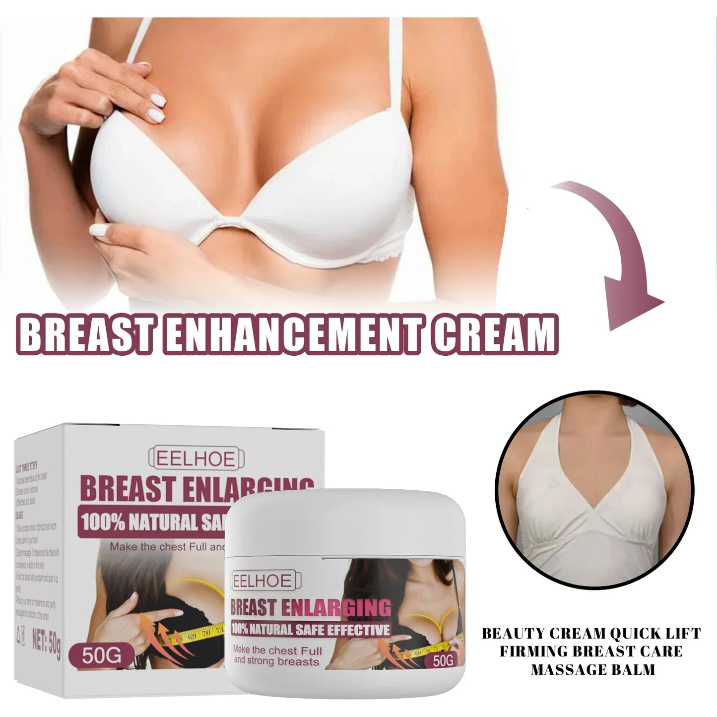 A luxurious breast beauty cream that lifts, tightens, and plumps the bust, formulated with premium natural ingredients.