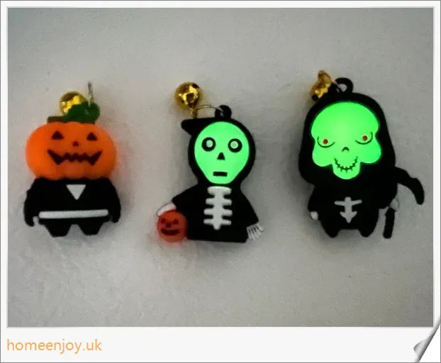 Collaween Halloween Pet Collar Adornment with luminous skeleton and pumpkin designs