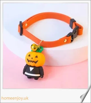 Collaween Halloween Pet Collar Adornment with luminous skeleton and pumpkin designs