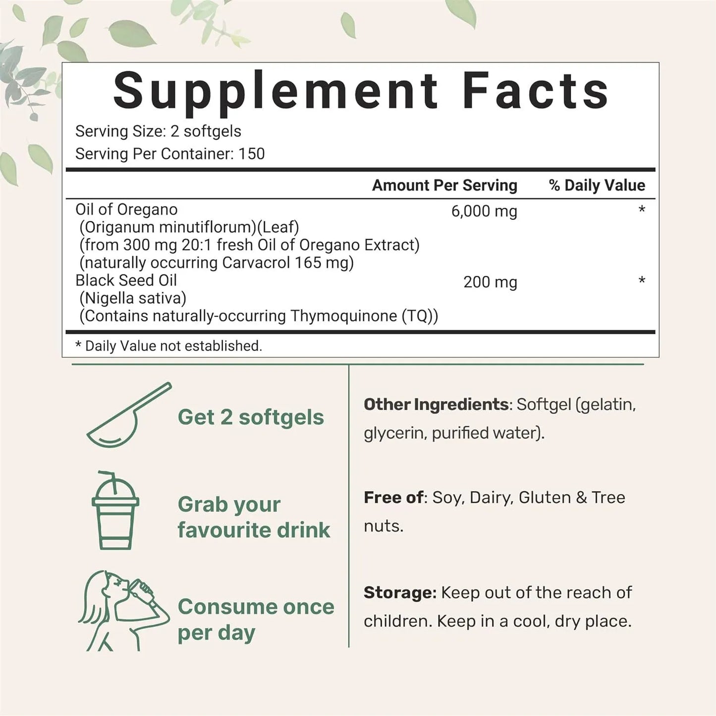 Butter Black Seed Oil Soft Capsules bottle showing 180 or 300 tablets with soft gel design