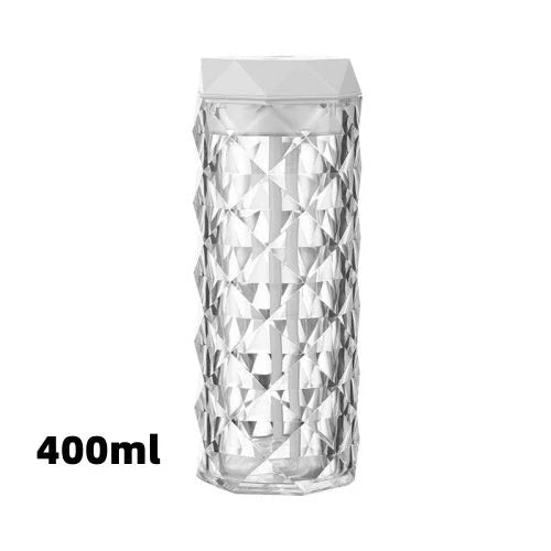 Crystal-like lamp humidifier with adjustable mist and lighting for a soothing, relaxing atmosphere