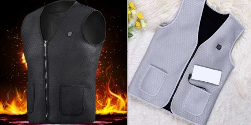Outdoor heated vest for riding, skiing, and fishing activities with electric heating technology and durable construction