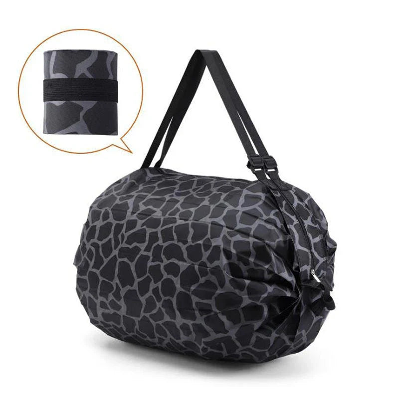 Foldable tote bag made of durable 210D Oxford cloth, featuring various stylish color patterns for versatile use