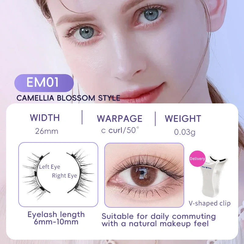 Luxurious magnetic suction false eyelashes in super soft mink hair for a natural look