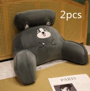 A cozy lumbar support cushion with a soft, breathable design for comfortable back and posture support