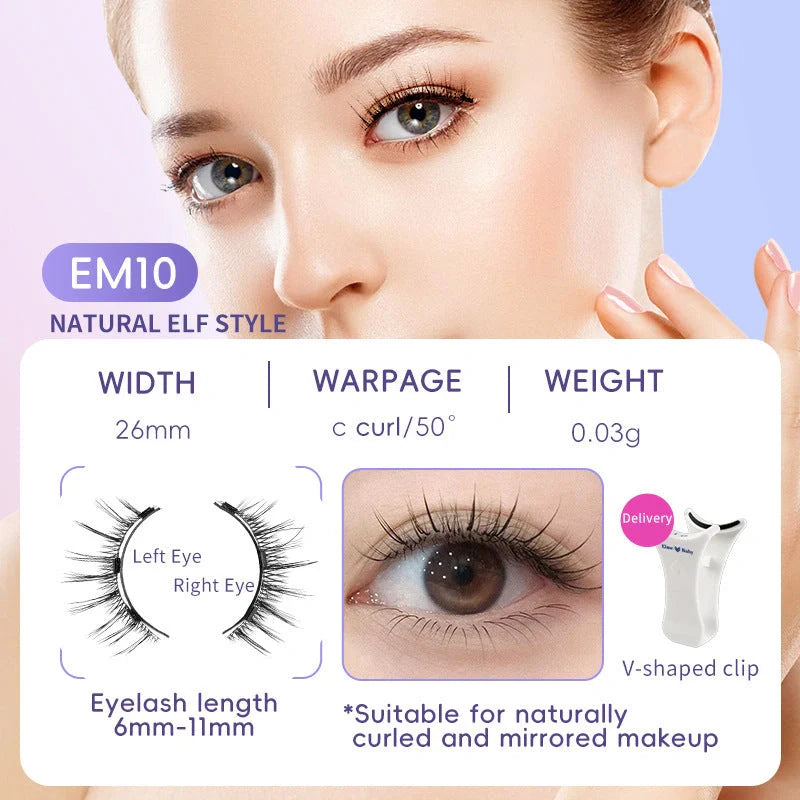 Luxurious magnetic suction false eyelashes in super soft mink hair for a natural look