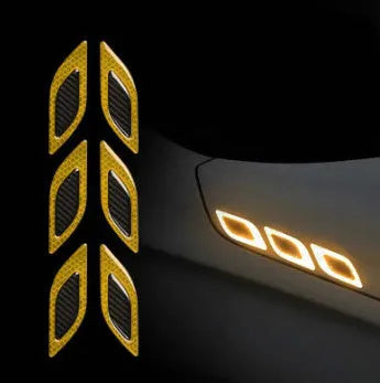 Blue resin reflective warning tape strip for car bumper, 17mm width, universal fit.