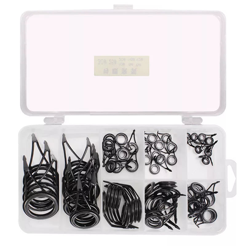 Yagan Fishing Rod Guide Eyes - 75 Piece Ceramic and High Carbon Steel Set