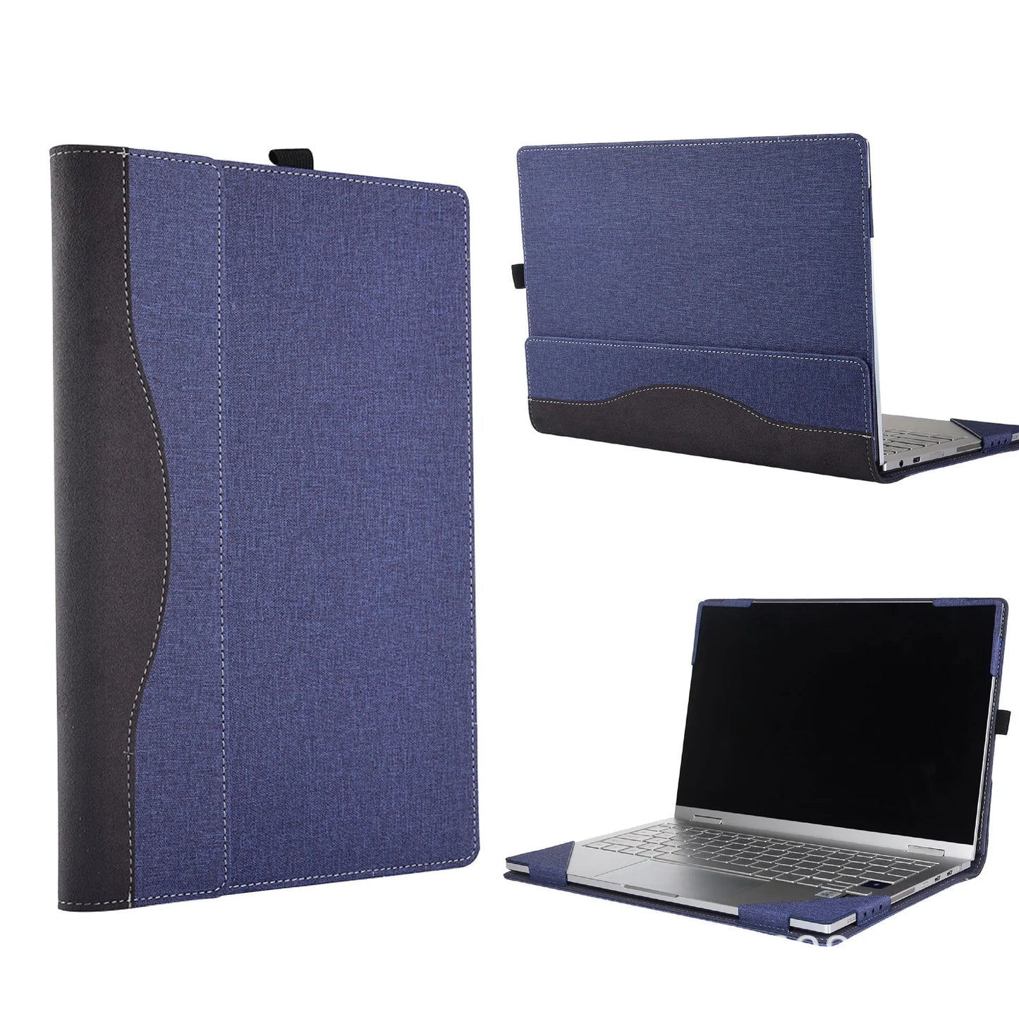 Black imitation leather protective sleeve for Microsoft Surface Laptop 6 with creative Chinese-style bracket design